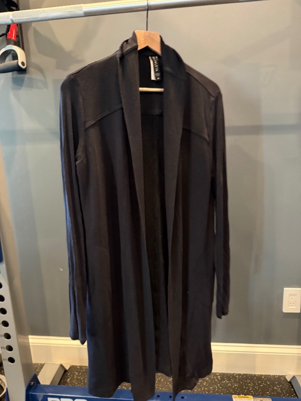 Athleta Black Long Open Front Cardigan Duster Jacket Size M